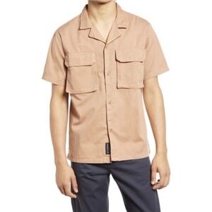 New Native Youth | 3D Pocket Cotton Button-Up Camp Shirt